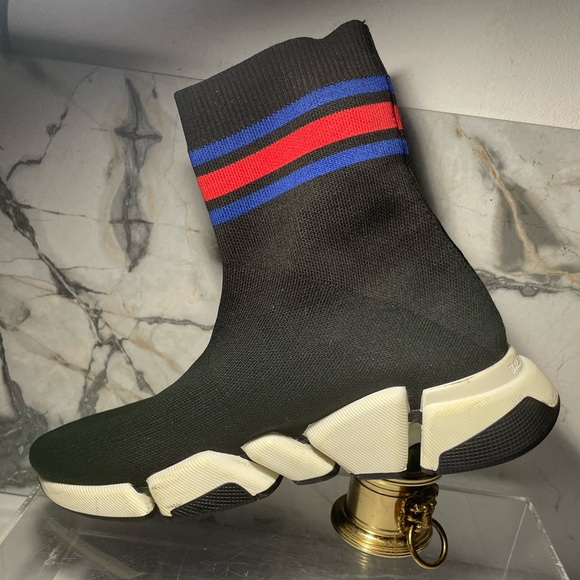 Balenciaga women’s speed 2.OLT stripe sock Snearkers sz 9 - Picture 16 of 16